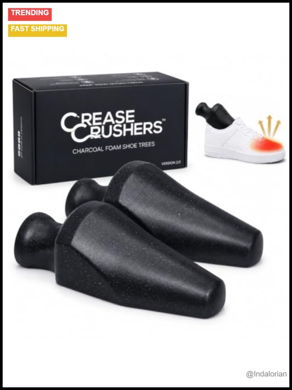 Charcoal Foam Shoe Trees Crease Protectors Toe Box Shoe Filler